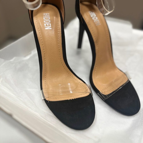 Hidden Fashion Sandals Size 38 New Black Transparent Strap