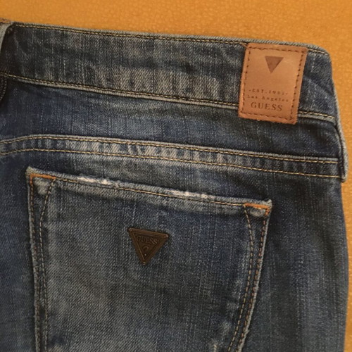 Guess jeans with rips, like new, size 27 blue
