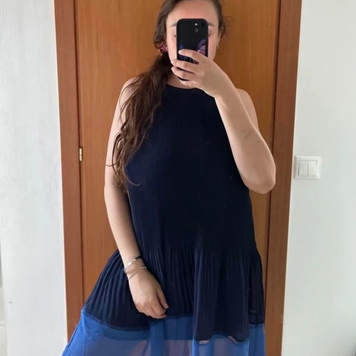 H&M airy dress, blue, XL
