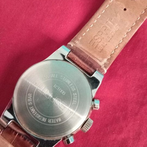Esprit wristwatch ES000T31021, stainless steel, brown leather strap