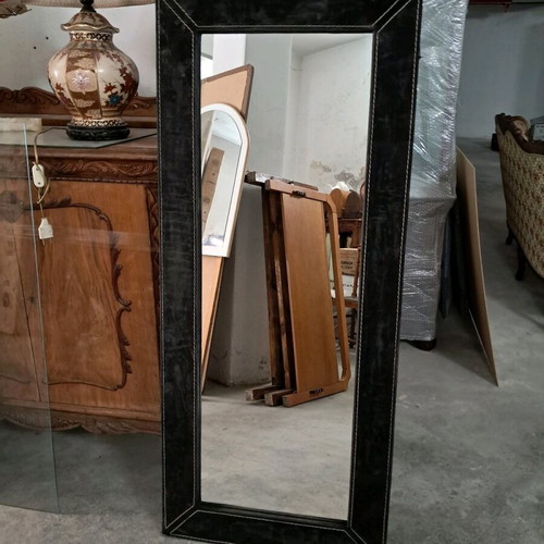 Mirror with black fabric frame like new 140x60