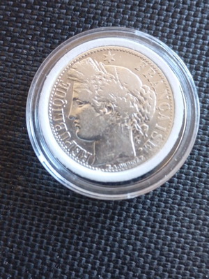 Silver franc France 1887 used
