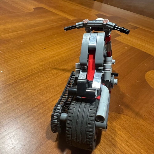 Lego motorcycle replica new with working chain and handlebar