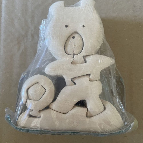 3D wooden bear puzzle new, for assembling and coloring