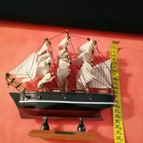 Wooden handmade vintage ship like new, decorative sailing ship