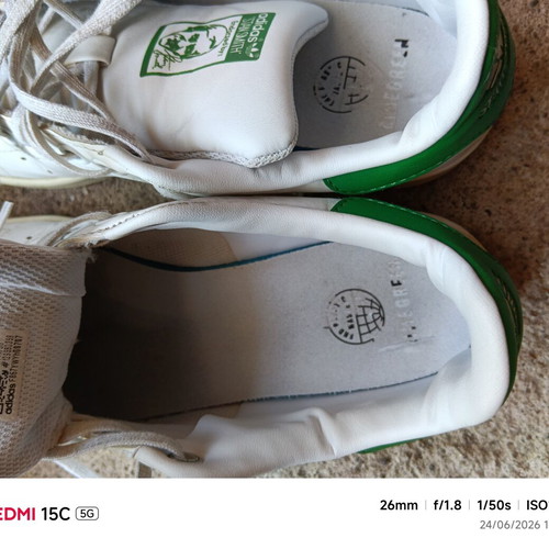 Adidas Stan Smith athletic shoes used, size 38, white