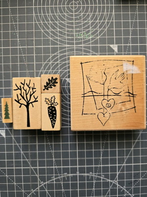 Craft stamps used, set of 5 pieces