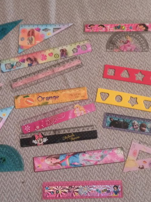 Girl ruler collection used, set of 20 pieces
