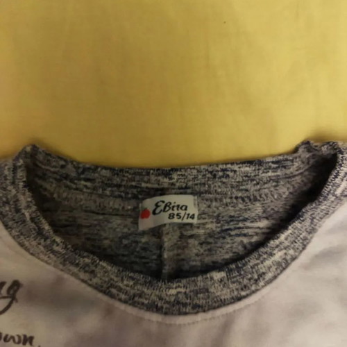 Evita blouse gray used, size 158 cm, with flowers and rhinestones