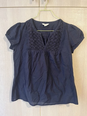 Monsoon blue short-sleeve blouse size 36 like new