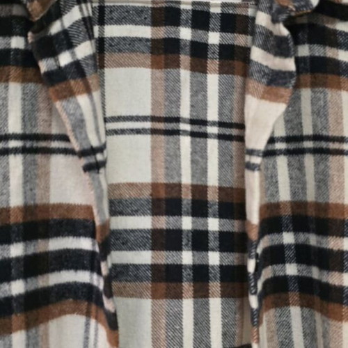 Maxi checked shirt coat like new, white