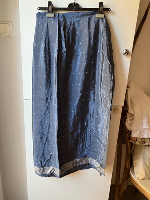 Wrap skirt like new, blue with silver decoration, size 18 / European 46