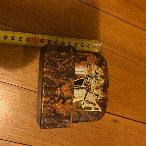 Leather Coasters Egypt vintage like new with gold print