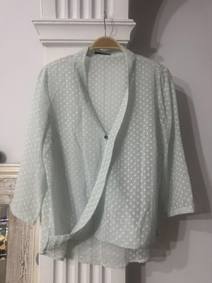 Sisley sheer polka dot blouse, pale green, XS