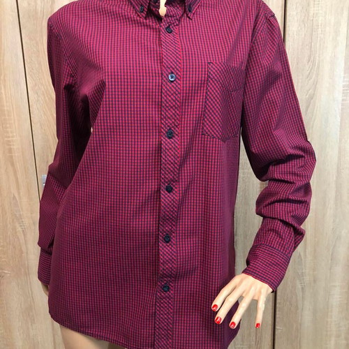 Fishbone Shirt new, size L, burgundy and black