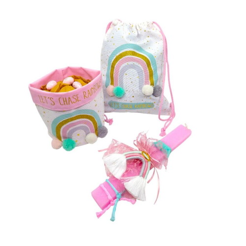 Scented candle set rainbow new with backpack and pot