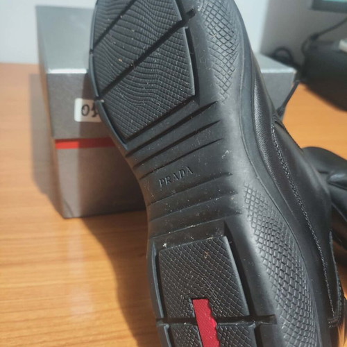 Prada American Cup's men's black leather sneakers like new, size 42.5