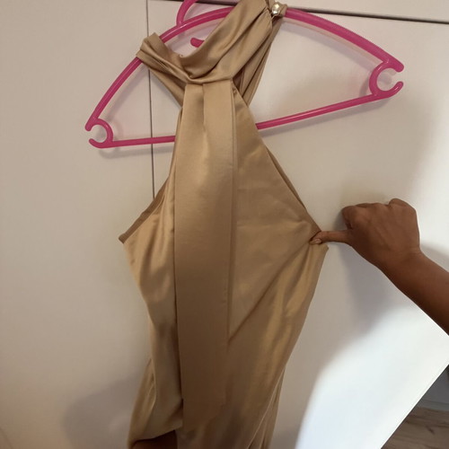 Gold maxi dress like new, size small, halter neck with back ribbon
