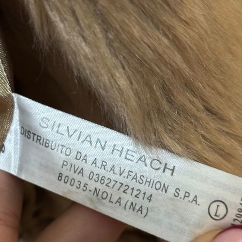 Silvian Heach faux fur vest like new, size Large, beige