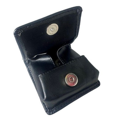 Vintage square coin wallet with button black new 7cm