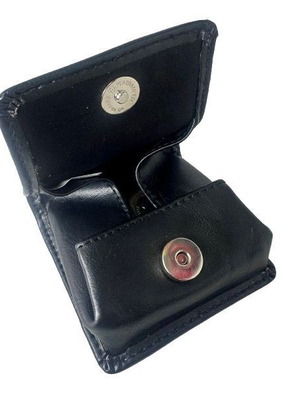 Vintage square coin wallet with button black new 7cm