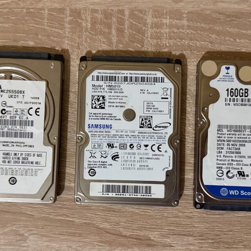 2.5’’ hard drives used, pack of 3 for spare parts