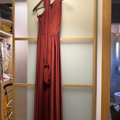 Nashbyna dress like new, size S-M, brown-burgundy, heavy fabric