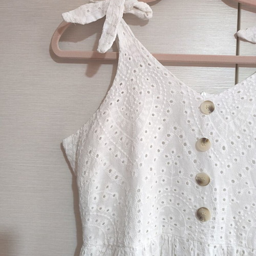 White broderie midi dress XL like new