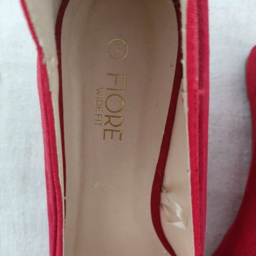 Ladies shoes red with 5cm wedge heel like new, size 38