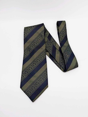 Pre End silk tie like new, olive green and black