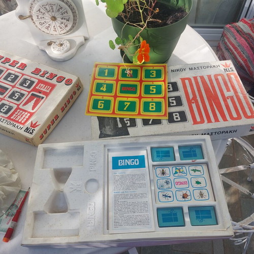 Super Bingo and Bingo board games used, 70s 80s