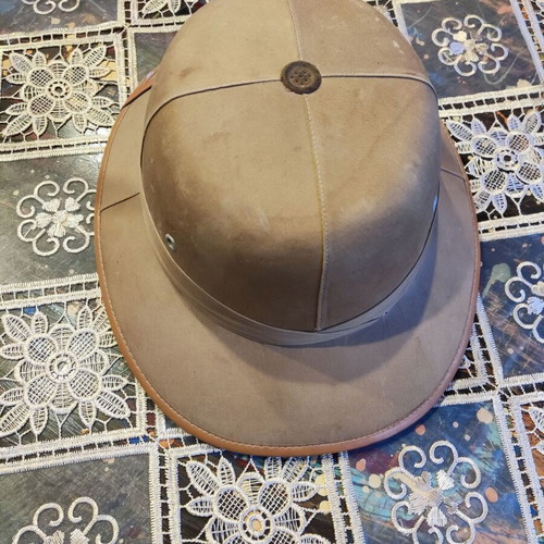 WW2 Pith Helmet Singapore Made used, tropical sun protection