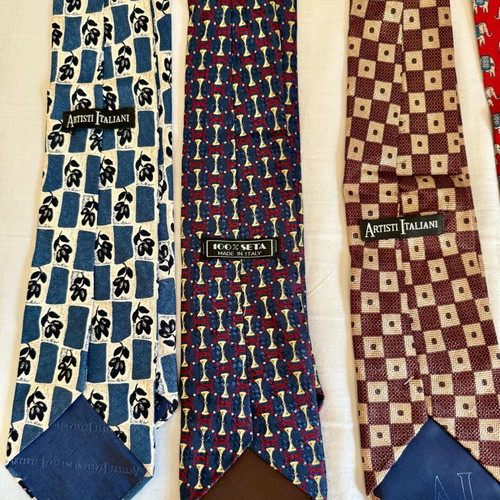 Ties various used, pack of 10, vintage decade styles