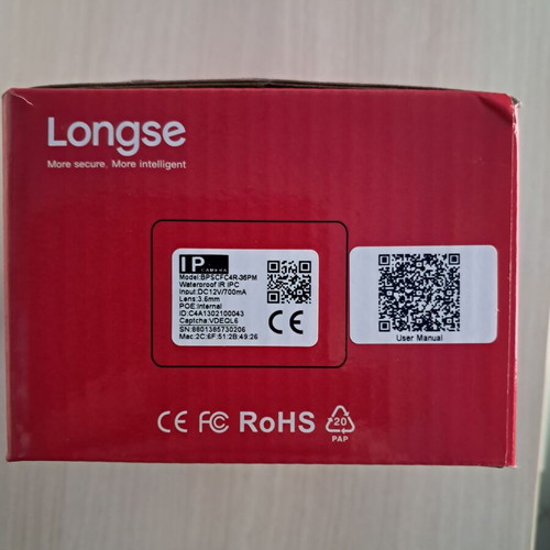 Longse Outdoor Camera new, 4MP HD, waterproof IP66
