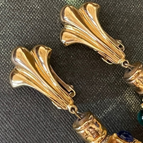 Large clip-on earrings vintage Custom Jewellery France like new