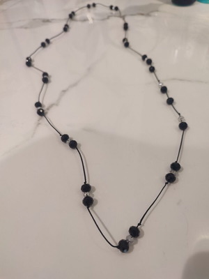 Long necklace new, black and silver