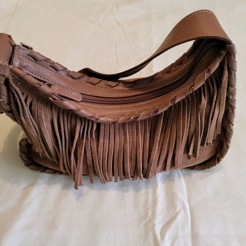 Rocco Barocco crossbody bag used, brown suede