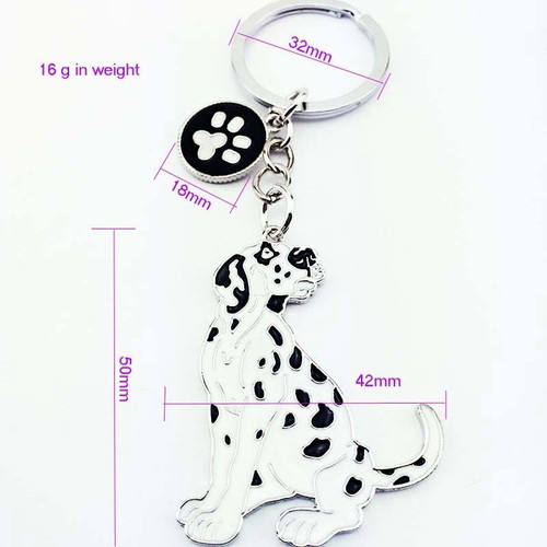 Dalmatian dog keychain new metal with paw