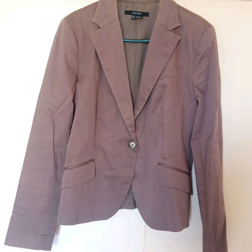 Brown mid-length jacket size L like new