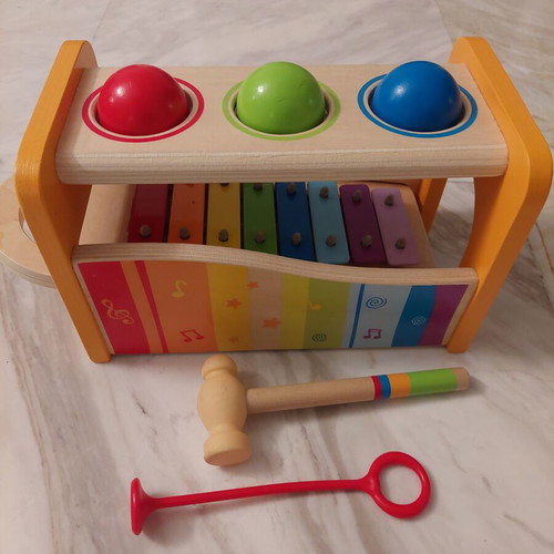 Hape toy with hammer and xylophone like new