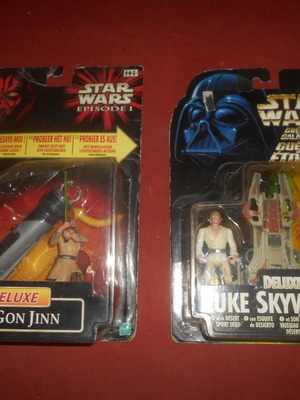 Star Wars φιγούρες Qui-Gon Jinn και Luke Skywalker καινούργιες, σφραγισμένες πακέτο
