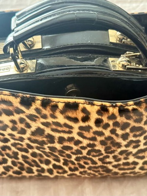 Leopard Patent Shoulder Bag like new with detachable strap