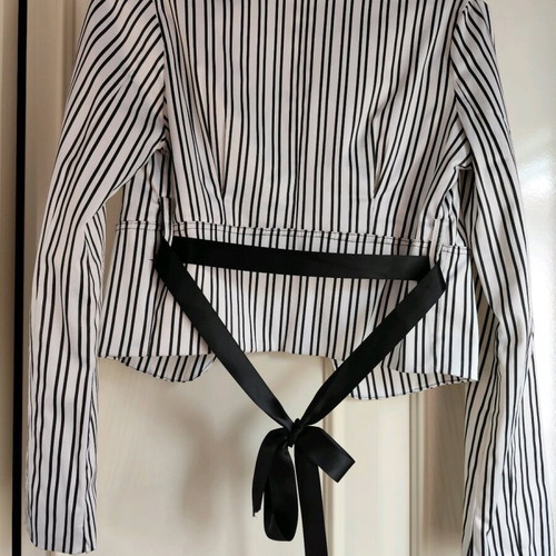 Satin black and white jacket like new, size S
