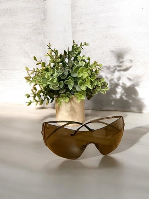 Versace MOD 2034 Shield Sunglasses Black used Y2K