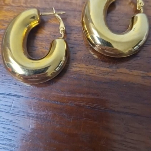 Earrings hoops like new, gold-colored