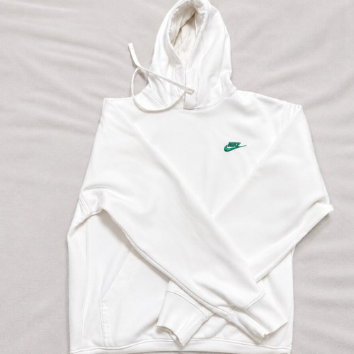 Nike hoodie white size XS like new with green logo