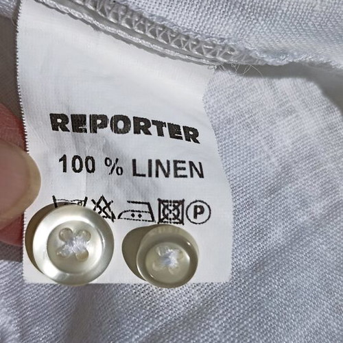 Reporter men's linen shirt white like new, size L