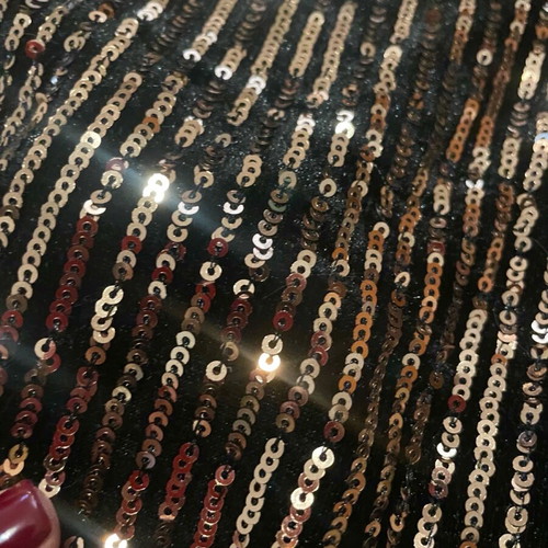 Lynne mini dress black with gold sequins like new