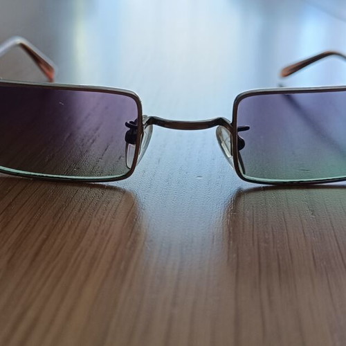 Vintage Y2K ONYX Street sunglasses metal rectangle purple green heart detail like new