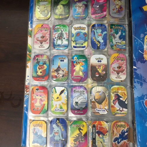 Pokémon album with metal tags used
